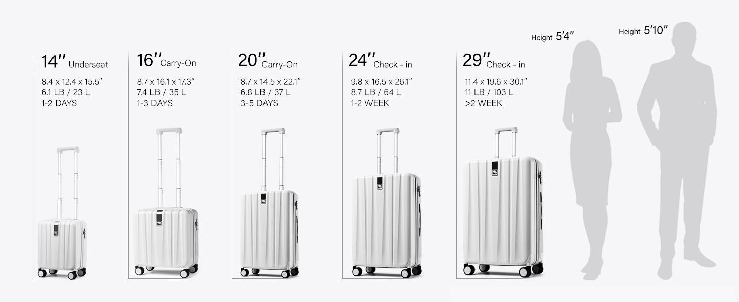 Hanke 14-inch suitcase dimensions